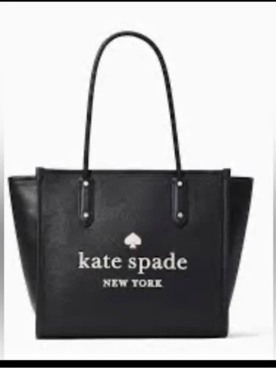 kate spade Black Logo Large Tote Ella pebble leather - Picture 1 of 7